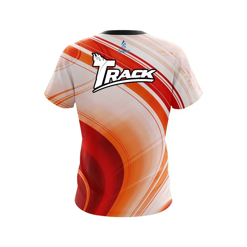 Track Curvy Orange Pattern CoolWick Bowling Jersey